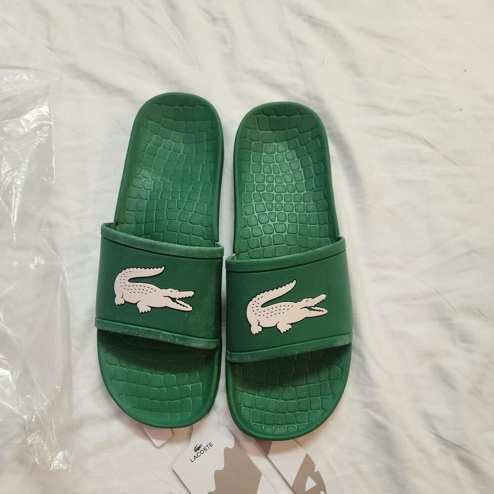 Lacoste Men's Green Slides